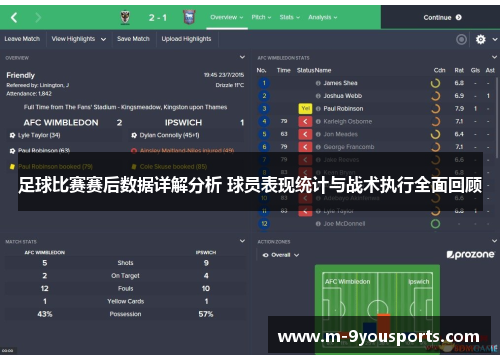 足球比赛赛后数据详解分析 球员表现统计与战术执行全面回顾